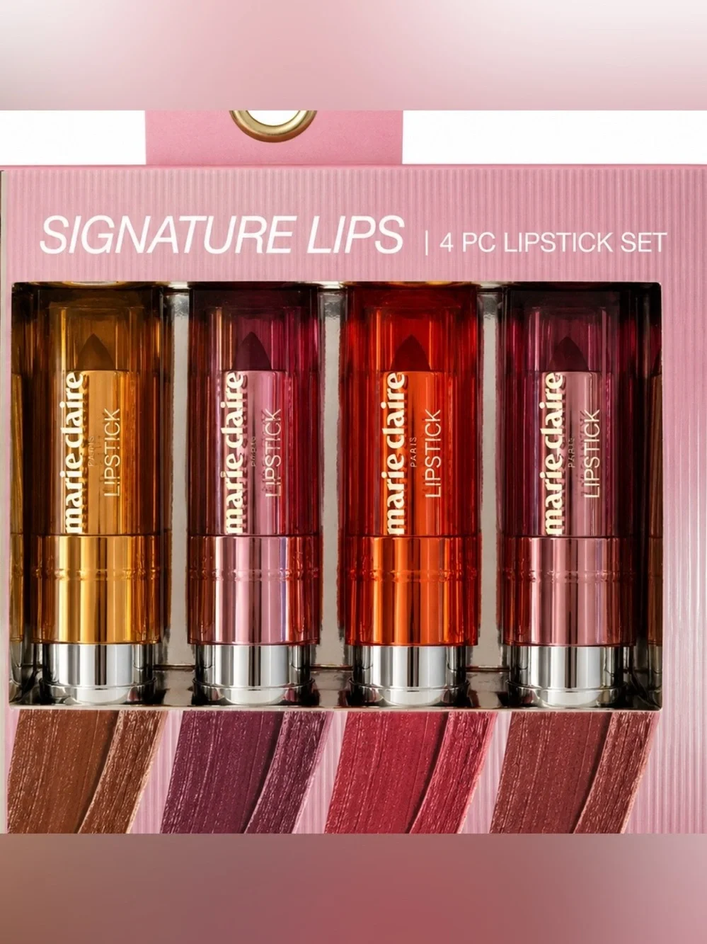 Marie Claire Signature Lips 4 Pc Lipstick Set Matte Creamy Assorted Shades New